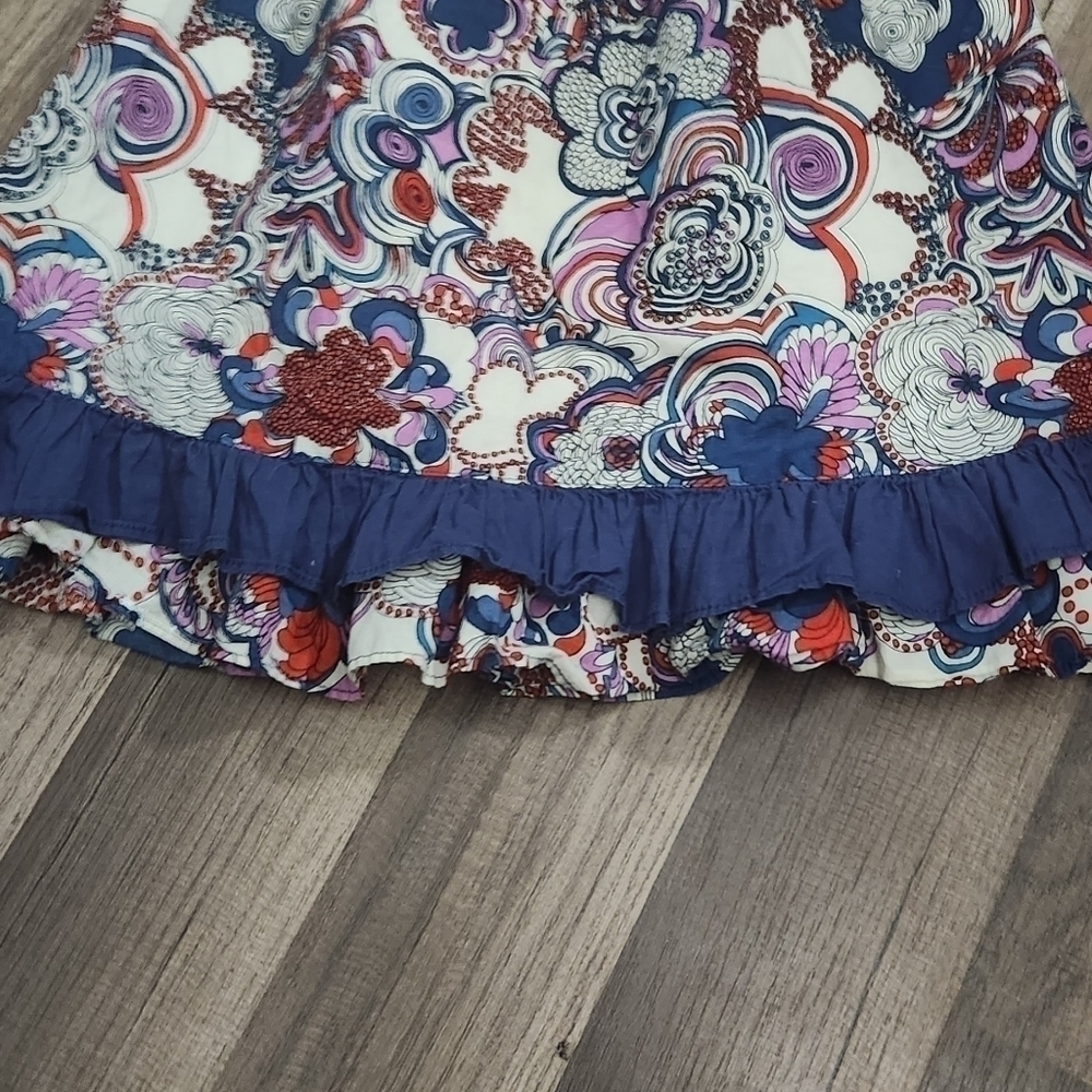 Liberty of London Sundress with Size 3T Ruffles Red White Blue Floral Print - Picture 4 of 4